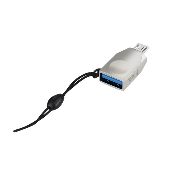 Фото 1. Адаптер перехідник Hoco UA10 MicroUSB to USB 3.0 (F) сріблястий | Yuca.com.ua