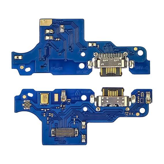 Фото 1. Роз'єм зарядки для Motorola G9 (XT2083) на платі з мікрофоном та компонентами | Yuca.com.ua