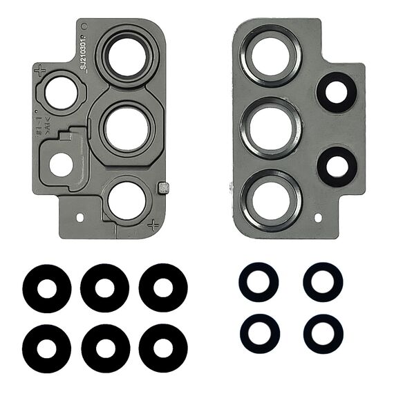 Фото 1. Скло камери для Samsung A525 Galaxy A52 (2021) (комплект 5 шт.) із сірою рамкою | Yuca.com.ua