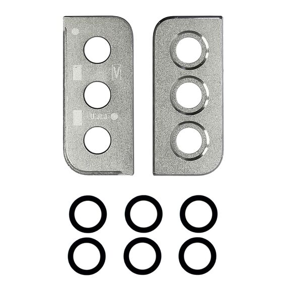 Фото 1. Скло камери для Samsung G996 Galaxy S21 Plus (2021) (комплект 3 шт.) із сріблястою рамкою | Yuca.com.ua