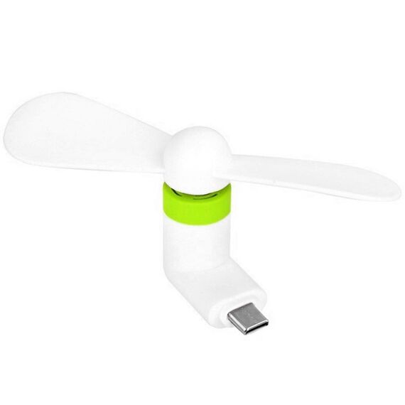 Фото 1. Мобільний вентилятор Type-C біло-зелений | Yuca.com.ua