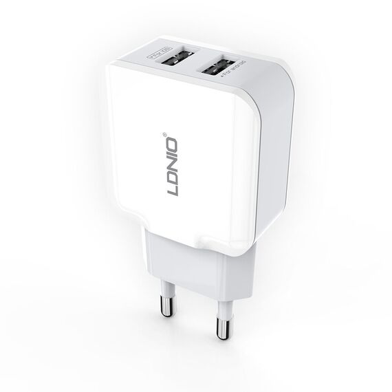 Фото 1. Мережевий зарядний пристрій Ldnio A2202 2 USB білий | Yuca.com.ua