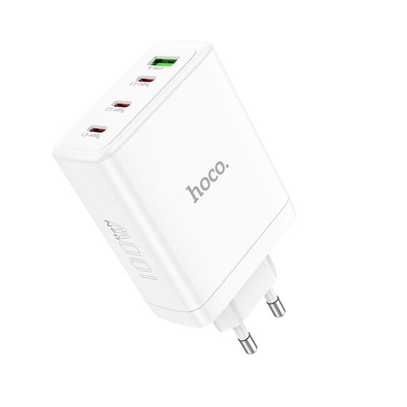 Фото 1. Мережевий зарядний пристрій Hoco N31 USB/3 Type-C QC PD 100W білий | Yuca.com.ua
