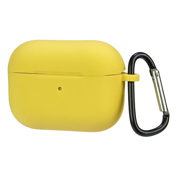 Фото 1. Чохол силіконовий з карабіном для Apple AirPods Pro 2 колір 01 жовтий Люкс | Yuca.com.ua