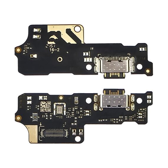 Фото 1. Роз'єм зарядки для Xiaomi Redmi 10C на платі з мікрофоном та компонентами | Yuca.com.ua