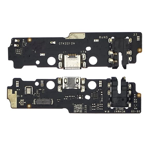 Фото 1. Роз'єм зарядки для Xiaomi Redmi A1 на платі з мікрофоном та компонентами | Yuca.com.ua