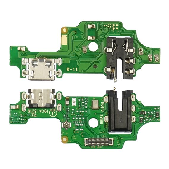 Фото 1. Роз'єм зарядки для TECNO Spark 4 (KC8) на платі з мікрофоном та компонентами | Yuca.com.ua