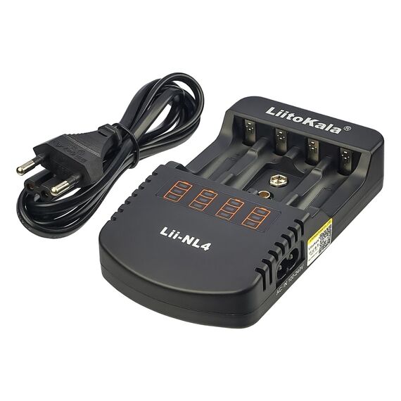 Фото 1. Мережевий зарядний пристрій з тестером LiitoKala Lii-NL4 для акумуляторів АА/ ААА/ C (Крона) та інших, 5 слотів | Yuca.com.ua