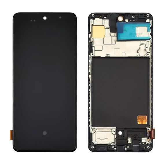 Фото 1. Дисплей для Samsung A515 Galaxy A51 (2020) з чорним тачскріном і корпусною рамкою OLED | Yuca.com.ua