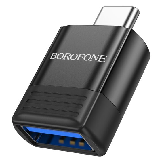 Фото 1. Адаптер перехідник Borofone BV18 ​​Type-C to USB 3.0 чорний | Yuca.com.ua