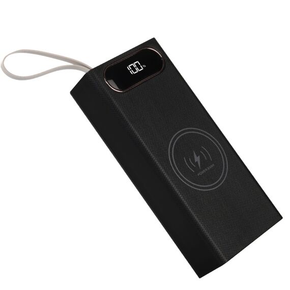 Фото 1. Корпус Multi-powerbank L16, під елементи 18650 до 16 шт, 22.5+15W, з бездротовою зарядкою і ліхтарем, чорний | Yuca.com.ua