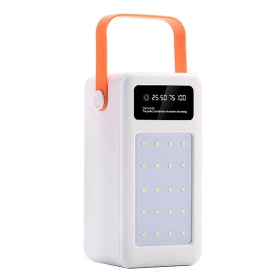 Фото 1. Корпус Multi-powerbank S28, під елементи 18650 до 28 шт, 22.5W, з ліхтарем, білий | Yuca.com.ua