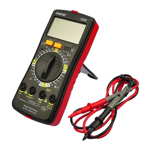 Фото 1. Мультиметр цифровий Aneng SZ08 з функцією BAT, з детектором прихованої проводки (струм до 10A) | Yuca.com.ua