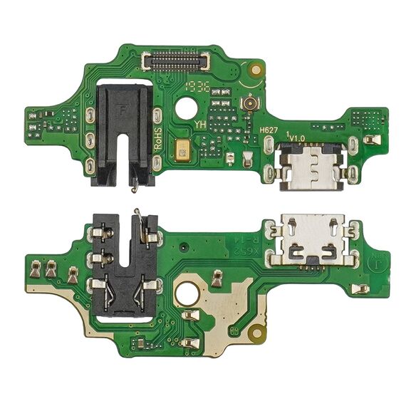 Фото 1. Роз'єм зарядки для TECNO Camon 12 Air на платі з мікрофоном та компонентами | Yuca.com.ua