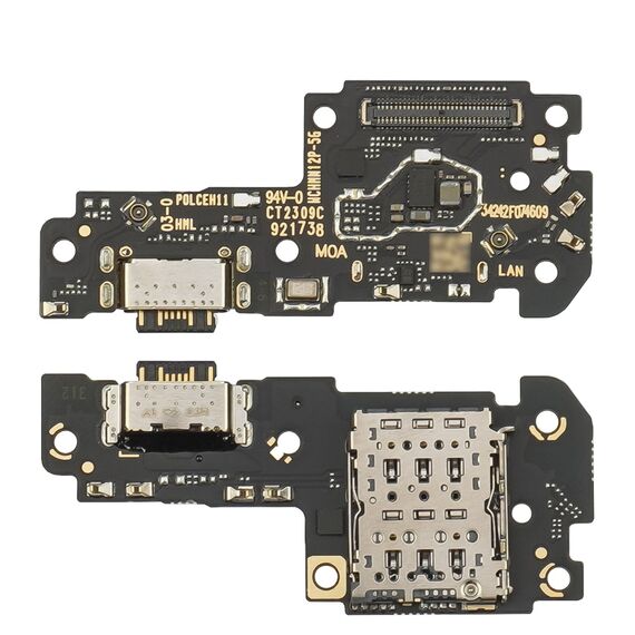 Фото 1. Роз'єм зарядки Xiaomi Redmi Note 12 Pro (5G)/ Poco X5 Pro на платі з мікрофоном та компонентами (Type-C) Original | Yuca.com.ua