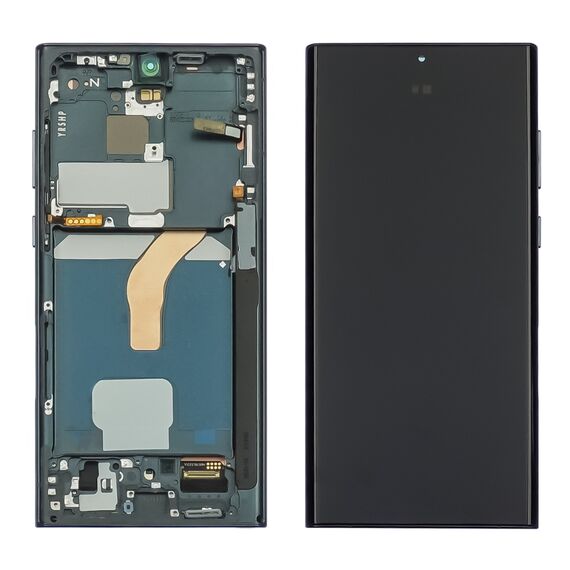 Фото 1. Дисплей для Samsung S908B Galaxy S22 Ultra з чорним тачскріном і зеленою корпусною рамкою OLED | Yuca.com.ua