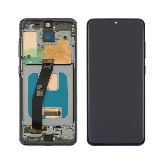 Фото 1. Дисплей для Samsung G980 Galaxy S20 з чорним тачскріном і сріблястою корпусною рамкою OLED | Yuca.com.ua