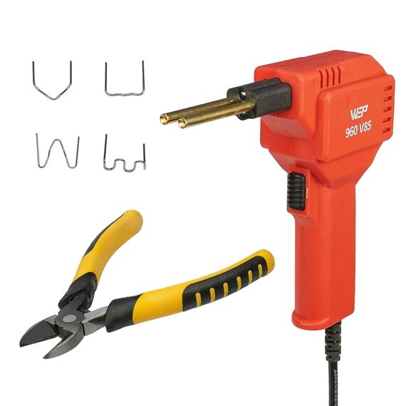 Фото 1. Паяльний набір WEP 960 V85 для ремонту пластикових деталей (термостеплер 85W з підсвічуванням, кусачки, 400 скоб 0.8 мм) | Yuca.com.ua