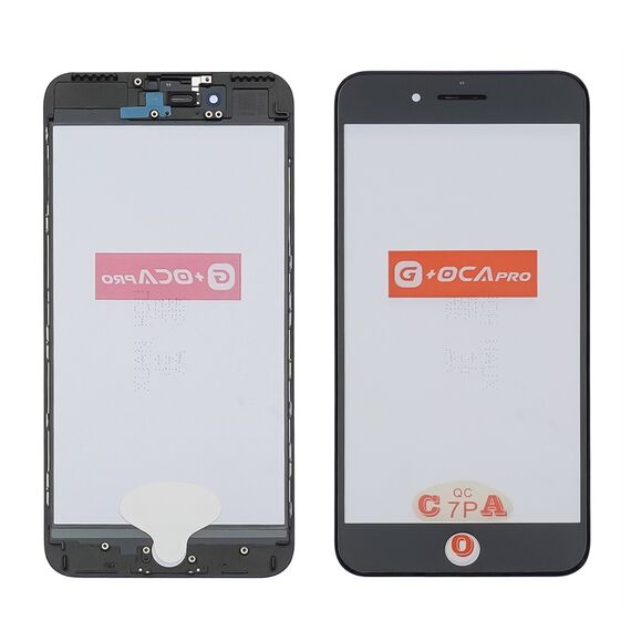 Фото 1. Скло тачскріна з OCA плівкою для Apple iPhone 7 Plus чорне з рамкою та сіточкою G+OCA Pro | Yuca.com.ua