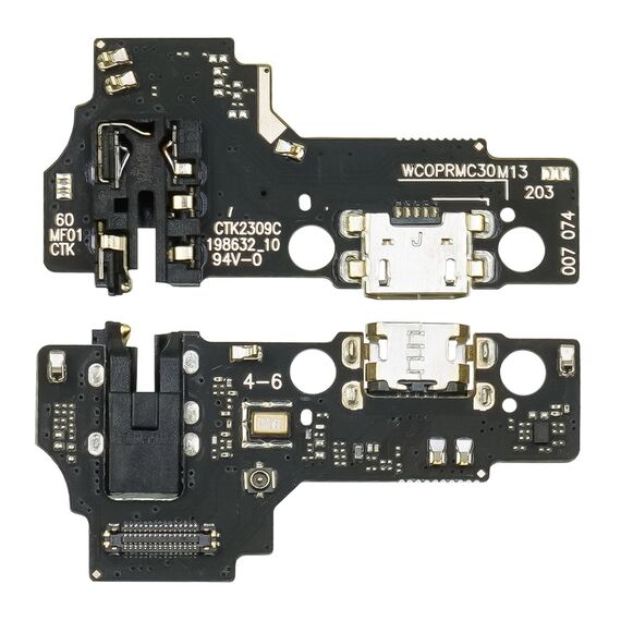 Фото 1. Разъём зарядки для Realme C30 на плате с микрофоном и компонентами | Yuca.com.ua