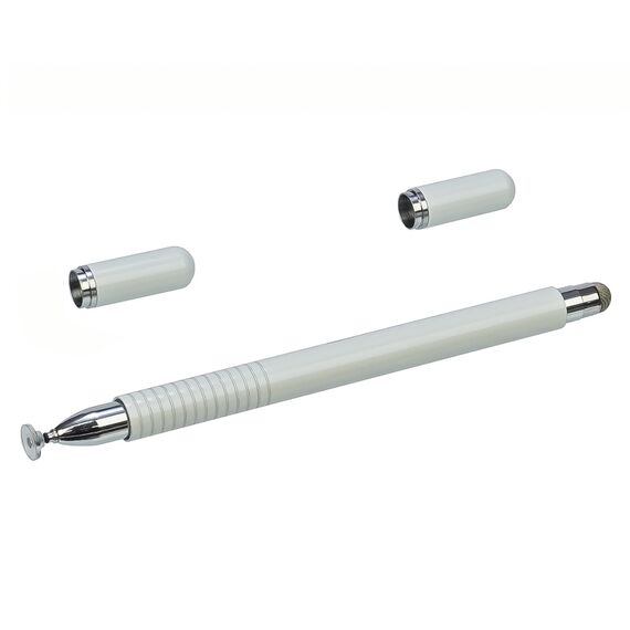 Фото 1. Стилус ємнісний, високоточний, Jot Pro, двосторонній, з магнітами для ковпачків, металевий, білий | Yuca.com.ua