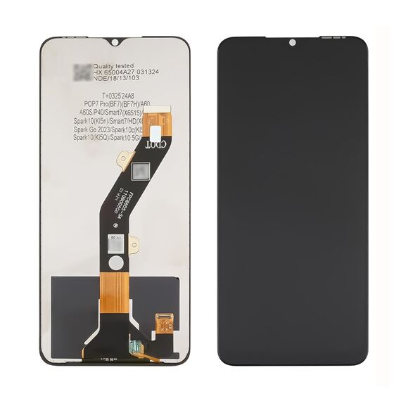 Фото 1. Дисплей для TECNO Spark 10C (KI5k) з чорним тачскріном | Yuca.com.ua