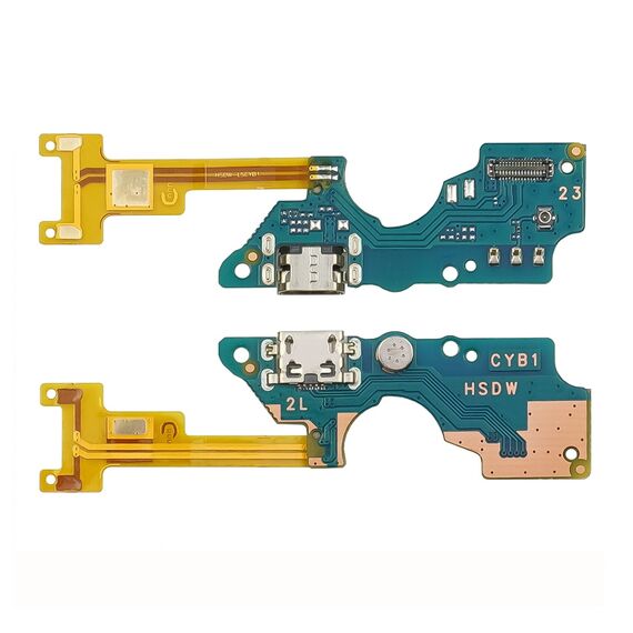 Фото 1. Роз'єм зарядки для TECNO Pop 2f (B1F) на платі з мікрофоном та компонентами | Yuca.com.ua