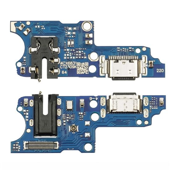 Фото 1. Роз'єм зарядки для TECNO Spark 10 Pro (KL7) на платі з мікрофоном та компонентами | Yuca.com.ua