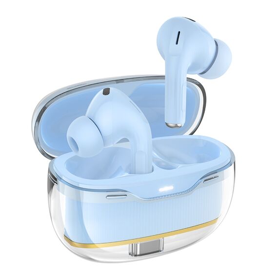 Фото 1. Бездротові TWS навушники Hoco EW54 вакуумні blue | Yuca.com.ua