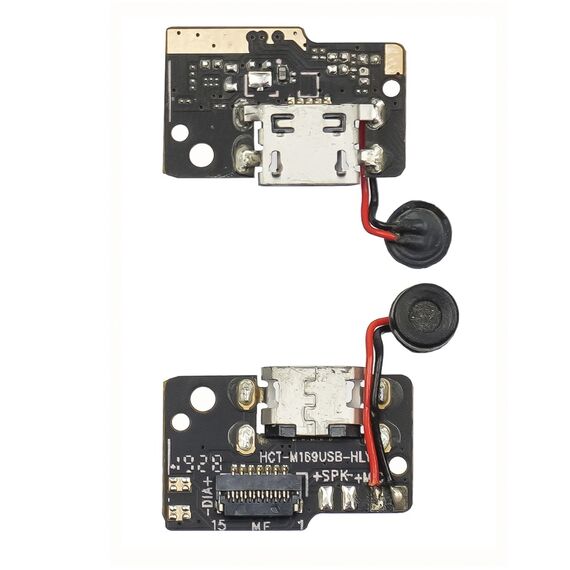 Фото 1. Роз'єм зарядки для Blackview A60/A60 Pro на платі з мікрофоном та компонентами | Yuca.com.ua