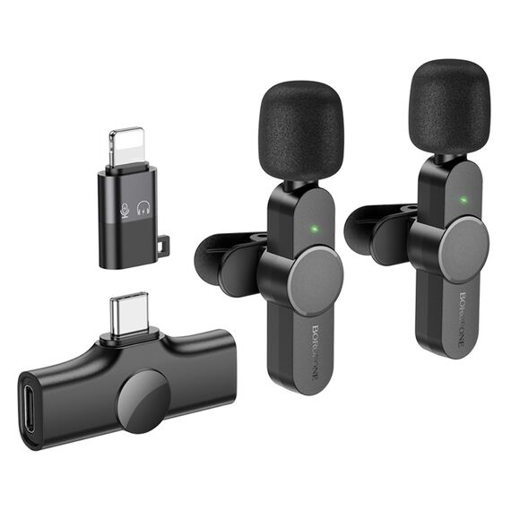 Фото 1. Мікрофон Borofone BFK12 Type-C/ Lightning black | Yuca.com.ua
