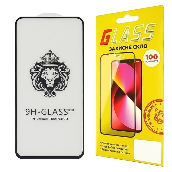 Фото 1. Захисне скло Samsung A546 A54 Full Glue Lion (0.3 мм, 2.5D, чорне) | Yuca.com.ua