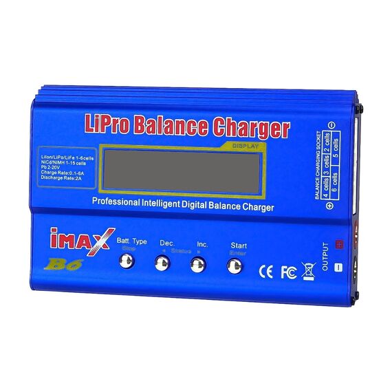 Фото 1. Зарядний пристрій iMAX B6 з балансиром, для акумуляторів Li-Ion, Li-Pol, Li-Fe, NiCd та NiMH (80W) | Yuca.com.ua