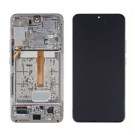 Фото 1. Дисплей для Samsung S906B Galaxy S22 Plus з чорним тачскрином та сріблястою корпусною рамкою OLED | Yuca.com.ua