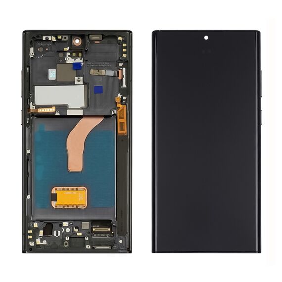 Фото 1. Дисплей для Samsung S908B Galaxy S22 Ultra з чорним тачскрином та чорною корпусною рамкою OLED | Yuca.com.ua