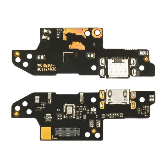 Фото 1. Роз'єм зарядки для Xiaomi Redmi 10A на платі з мікрофоном та компонентами | Yuca.com.ua
