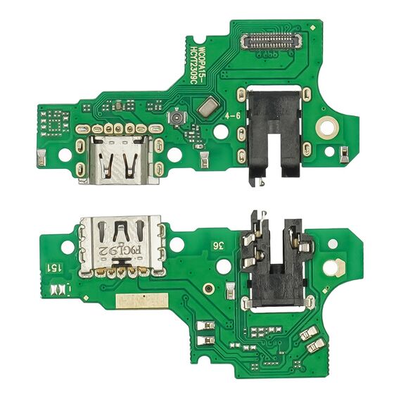 Фото 1. Роз'єм зарядки для Oppo A15/A15s на платі з мікрофоном та компонентами | Yuca.com.ua