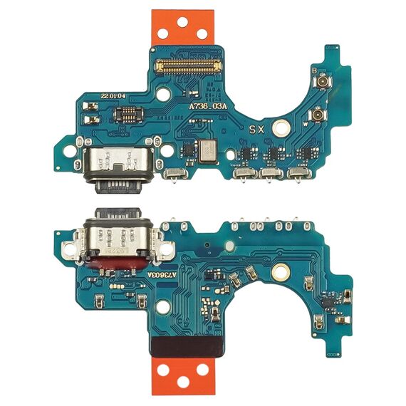 Фото 1. Роз'єм зарядки для Samsung A736 Galaxy A73 на платі з мікрофоном та компонентами | Yuca.com.ua