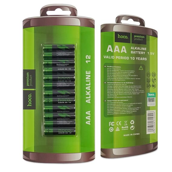 Фото 1. Батарейки лужні Hoco Alkaline AAA (LR03) 12 шт | Yuca.com.ua