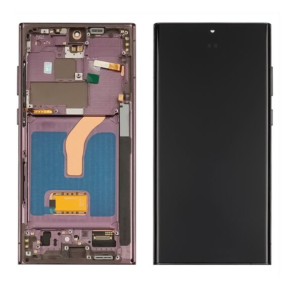 Фото 1. Дисплей для Samsung S908B Galaxy S22 Ultra з чорним тачскрином та фіолетовою корпусною рамкою OLED | Yuca.com.ua