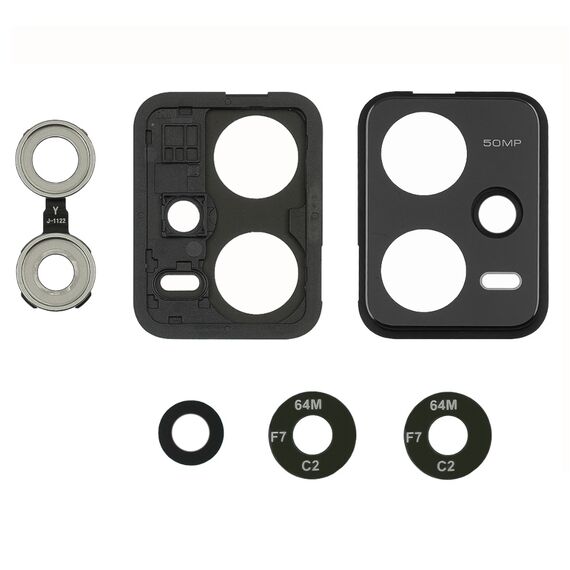 Фото 1. Скло камери для Xiaomi Note 12 Pro (5G) із чорною рамкою | Yuca.com.ua