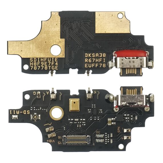 Фото 1. Роз'єм зарядки для UMIDIGI A11 на платі з мікрофоном та компонентами | Yuca.com.ua