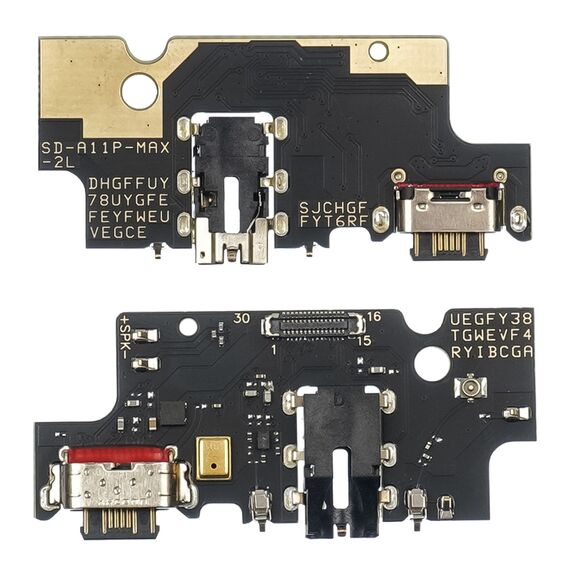 Фото 1. Роз'єм зарядки для UMIDIGI A11 Pro на платі з мікрофоном та компонентами | Yuca.com.ua