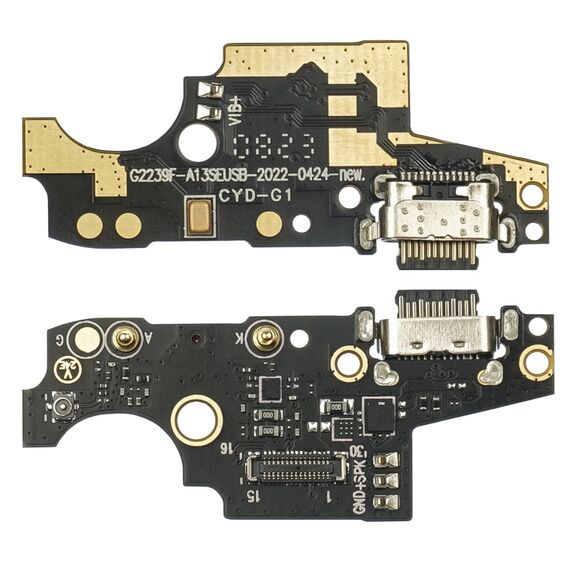 Фото 1. Роз'єм зарядки для UMIDIGI C1 на платі з мікрофоном та компонентами | Yuca.com.ua