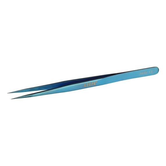 Фото 1. Пінцет прямий Aida ADS-13 із блакитним антистатичним покриттям | Yuca.com.ua