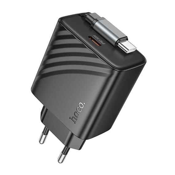 Фото 1. Зарядний пристрій Hoco N58 Type-C PD 30W + кабель Type-C black | Yuca.com.ua