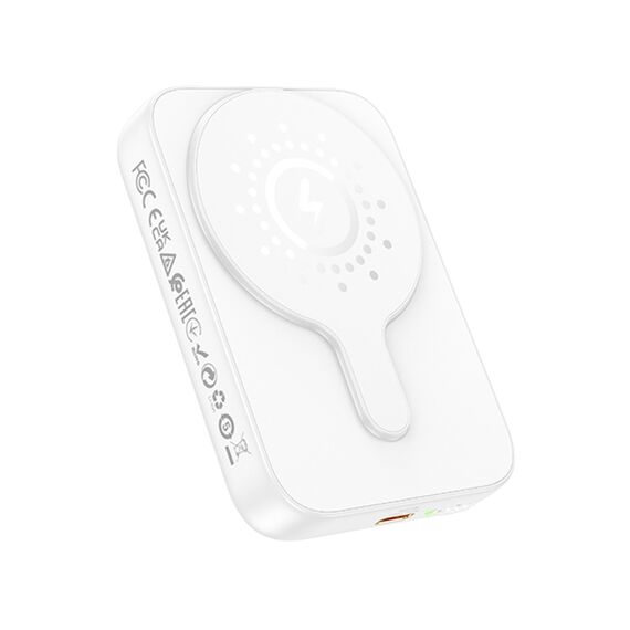 Фото 1. Power bank Hoco J117A 10000mAh магнітний з функцією бездротової зарядки білий | Yuca.com.ua