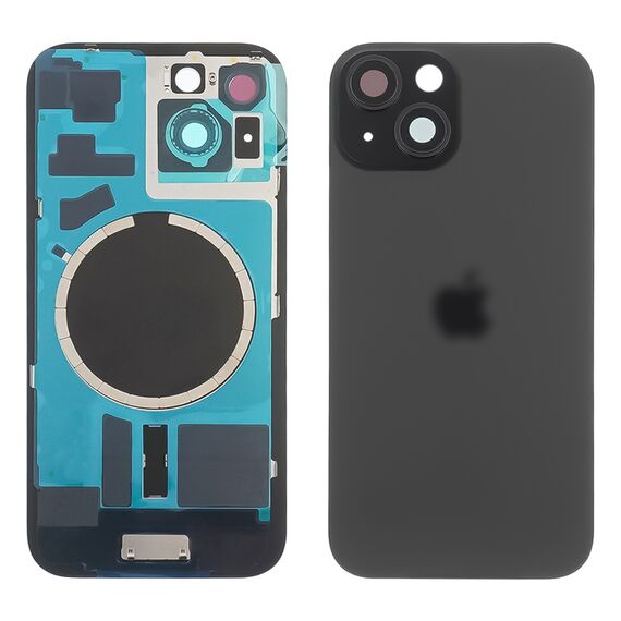 Фото 1. Заднє скло корпусу для Apple iPhone 15 Plus Black (чорне) з рамкою та склом камери | Yuca.com.ua