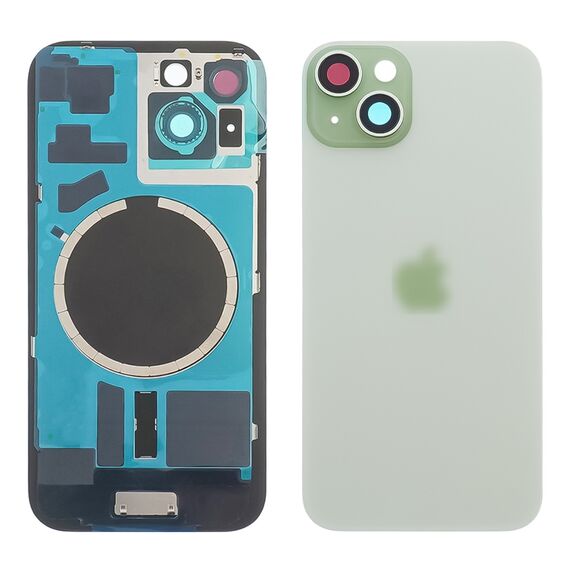 Фото 1. Заднє скло корпусу для Apple iPhone 15 Plus Green (зелене) з рамкою та склом камери | Yuca.com.ua