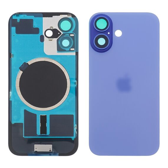 Фото 1. Заднє скло корпусу для Apple iPhone 16 Plus Blue (синє) з рамкою та склом камери | Yuca.com.ua